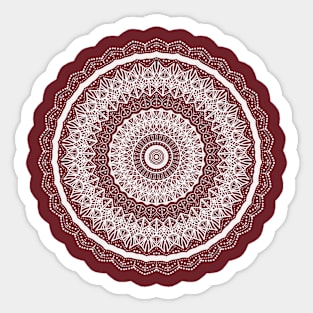 Amazing White Mandala Pattern Design Sticker